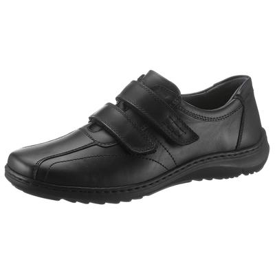 Klettschuh WALDLÄUFER "Herwig", Herren, Gr. 7 (40,5), Leder Textil, schwarz, Nappaleder, Schuhe Klettschuh, Slipper, Komfortschuh, Freizeitschuh mit Klettverschlüssen, G-Weite