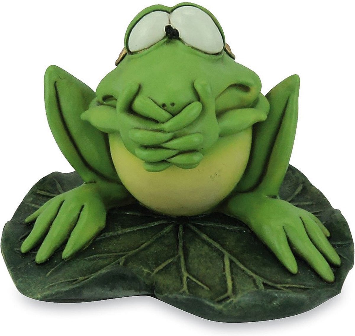 Dierenbeeldje Kikker Freddy de Zwijger - Groen - Hoogte: 10 cm