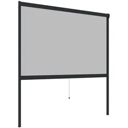 POWERTEC Insektenschutz Plus Rollo Fenster 130x160cm Anthrazit