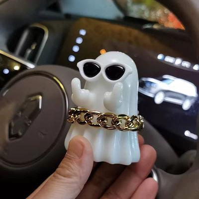 Uplift Treasures Cute White Ghost Festival Decoration Figurine b White