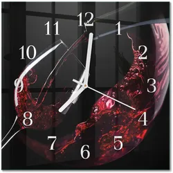 WANDUHR aus Glas 30x30 cm - Wein