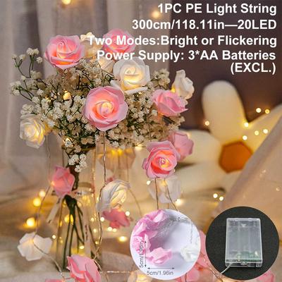 Uplift Treasures Rose Flower LED Fairy String Lights For Home And Party Decor 7