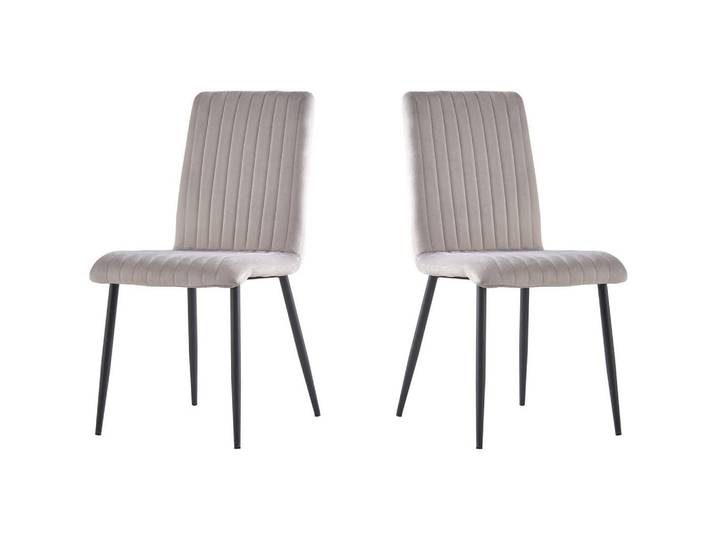 Habitat Garten Stuhl 2er Set henley Hellgrau Fuß: schwarz, Grau, 54.5x88x46 cm, Esszimmer, Stühle