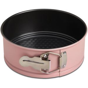 wenco Backform 555425 Mini-Backform, mit Flachboden, aus Stahl, Ø 18 cm, rosa, antihaftbeschichtet, Springform