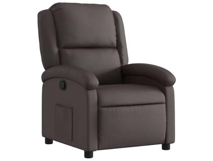 HAQWRDQSG Relaxsessel Echtleder Dunkelbraun Manuell TV-Sessel Ruhesessel Ergonomischer Ruhesessel aus Rindsleder mit Seitentasche und verstellbarer Liegeposition für Wohnzimmer und Büro.