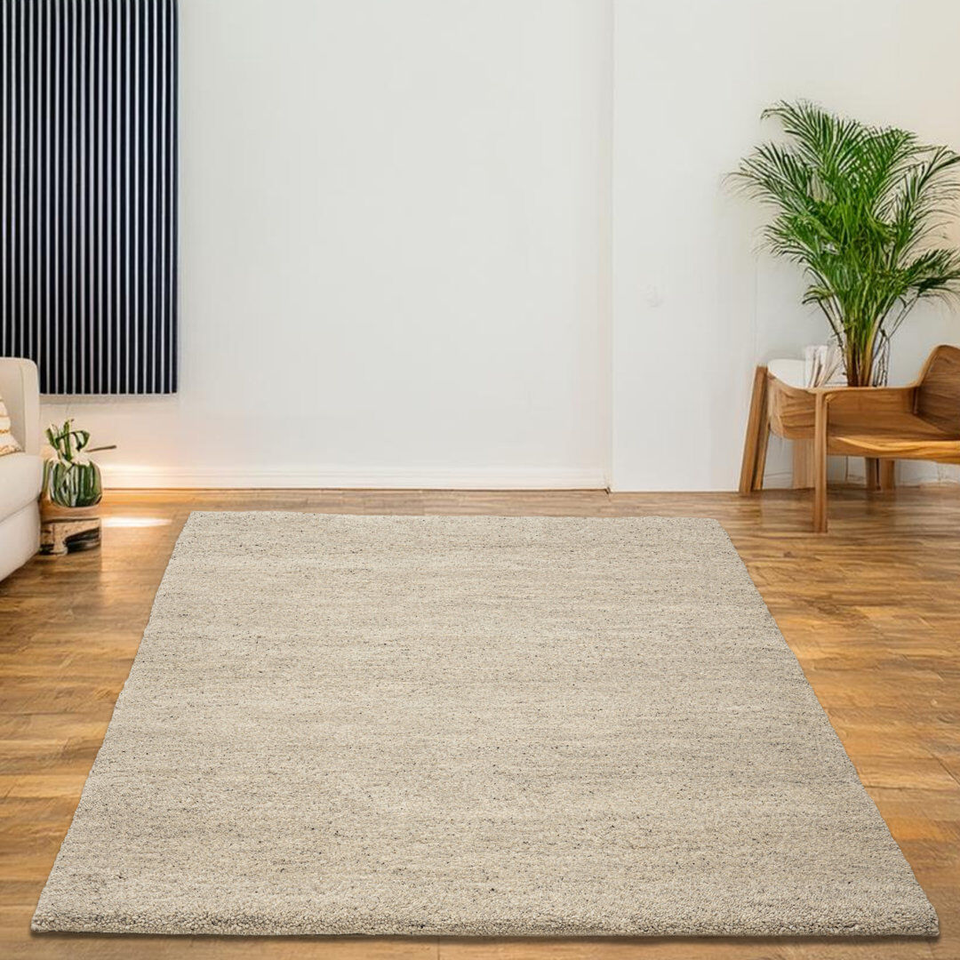 Theko Taza Royal Hand Knotted Wool Grey Indoor Rug Gray Rectangle 90 x 160cm
