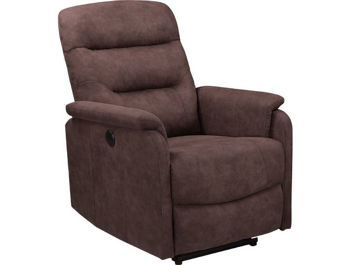Coullon-Relaxfauteuil met elektrische functie in Microfiber Donkerbruin