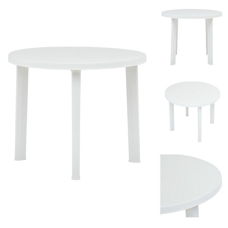 vidaXL Tuintafel Wit Kunststof Breedte: 89 cm