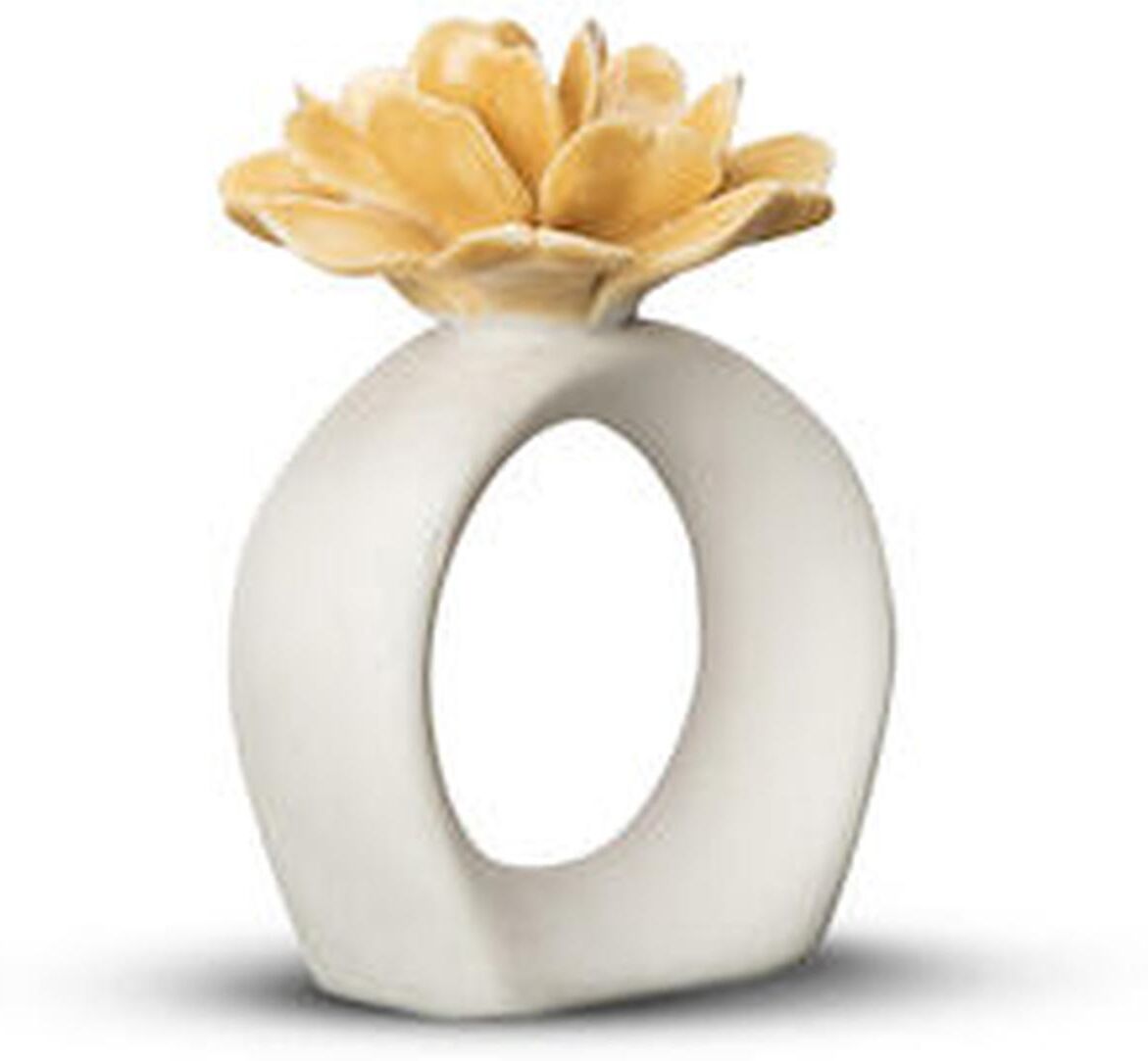 Byon White-Mustard Napkin Ring Water Lily White/mustard One Size