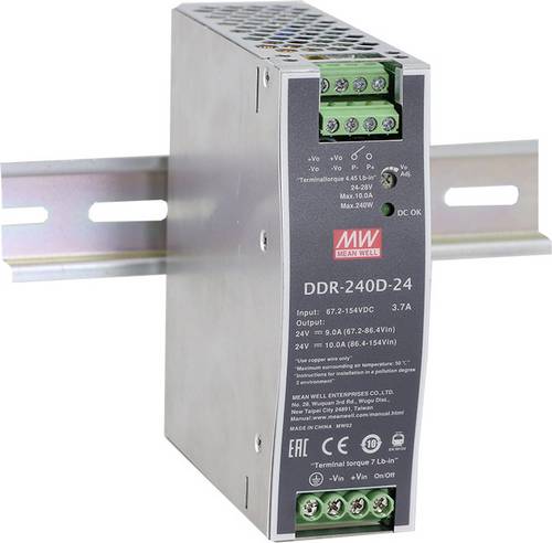 MEAN WELL DDR-240B-48 Hutschienen-DC/DC-Wandler (DIN-Rail) 48 V/DC 5A 240W Anzahl Ausgänge:1 x Inhalt 1St.