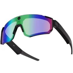 Colmi, Sportbrille, V06 AI Sports Sunglasses (Black with Blue Lenses) (Schwarz, Blau), Schwarz