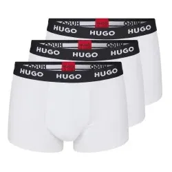 HUGO für Herren. 50469786 Pack 3 weiße Stretch-Boxershorts Logo CIntura (L), Heimtextilien, Baumwolle