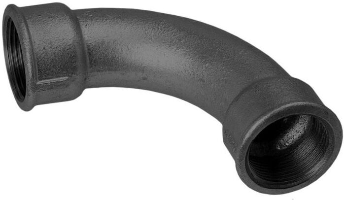 Schmidt, Hermann Hermann Schmidt Temperguss Bogen DN 25, 1", 90Grad Innengewinde, lang, schwarz