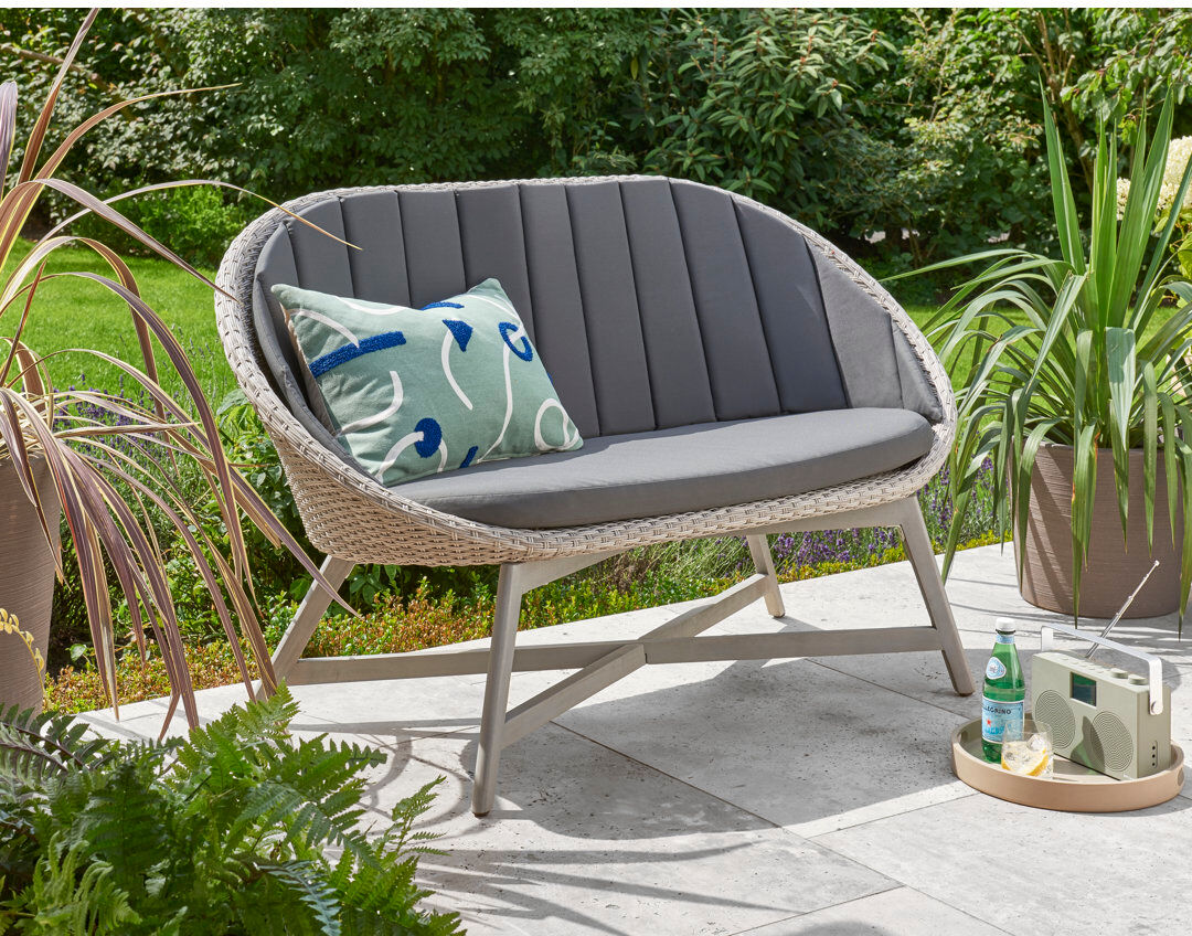 Sol 27 Outdoor Dram Aluminum Outdoor Bench Brown 90cm H X 145cm W X 74cm D
