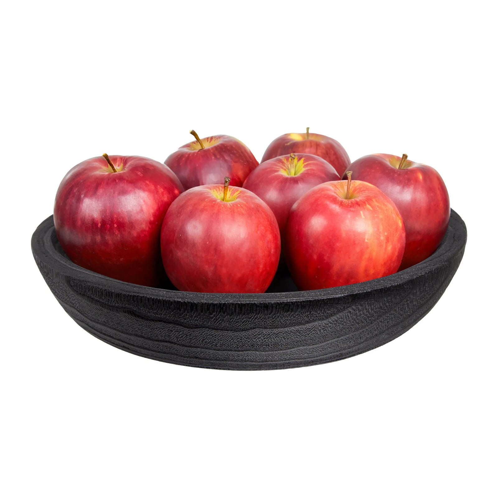 QUVIO Rond dienblad van hout in het zwart, diameter: 28 cm