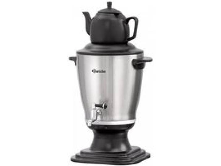 Bartscher Samovar en acier inoxydable 3 2L 2 kW avec théière en grès 0 8L et arrêt automatique
