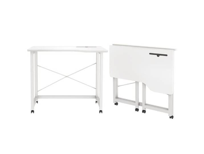 Bureau Pliante Table de Travail Mobile Table d'Ordinateur Portables avec 4 roulettes Bureau Informatique Pliante 90x56x75cm