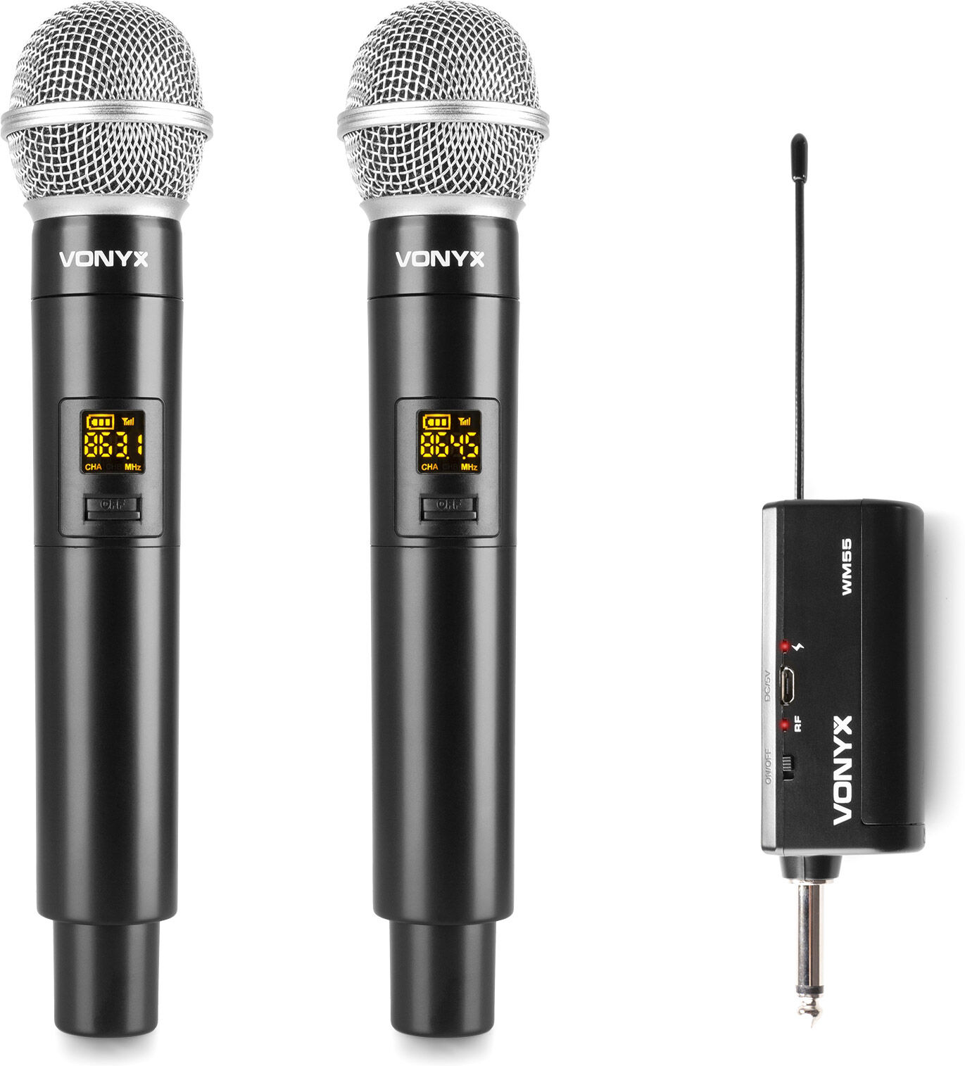 Vonyx Wm552 Doppeltes Drahtloses Mikrofon Plug-And-Play-Set Uhf