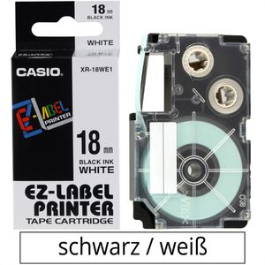 Casio XR-18WE1 EZ-Label 18 mm Schriftband weiß 8 m