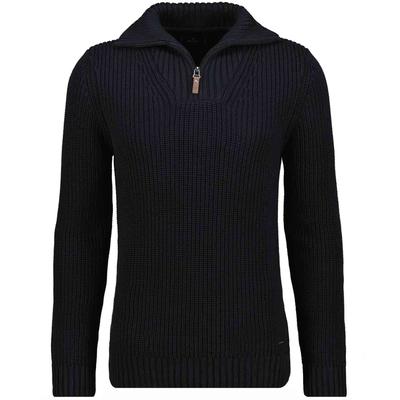 Rundhalspullover RAGMAN, Herren, Gr. 58, schwarz, Strick, 100% Baumwolle, Pullover Rundhalspullover