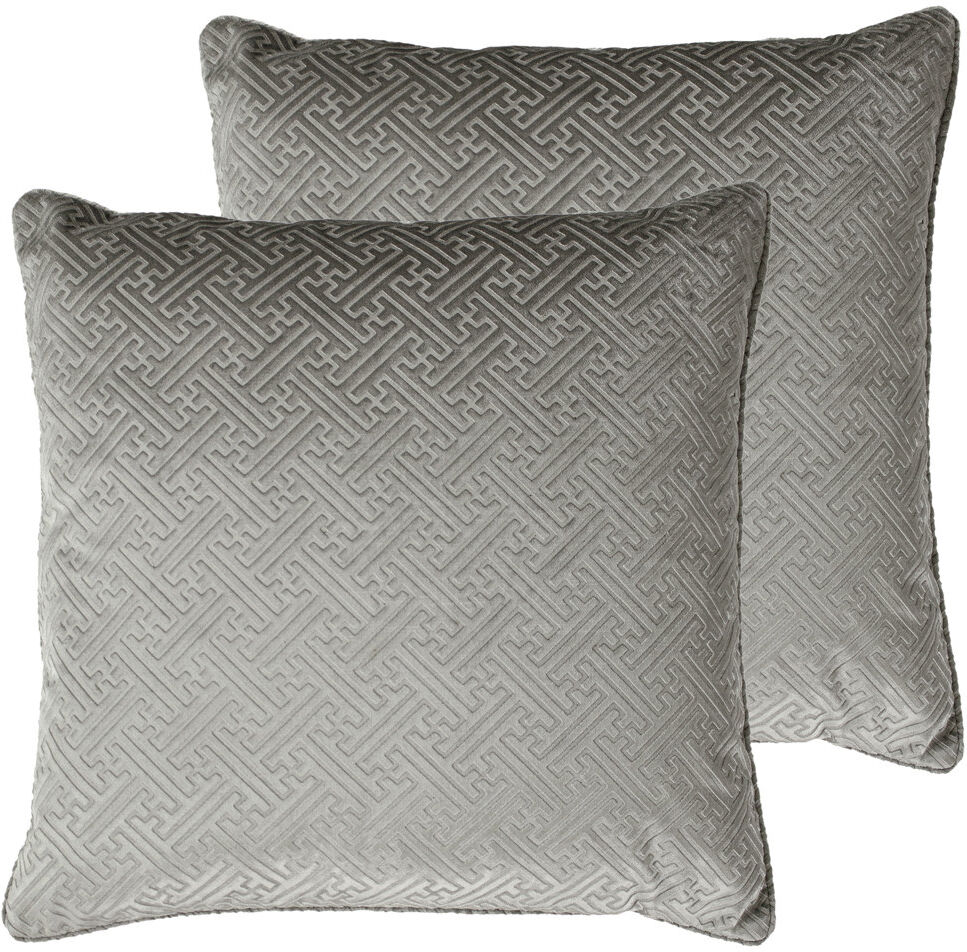 Paoletti Geometric Square Cushion Silver 55cm H X 55cm W X 3cm D
