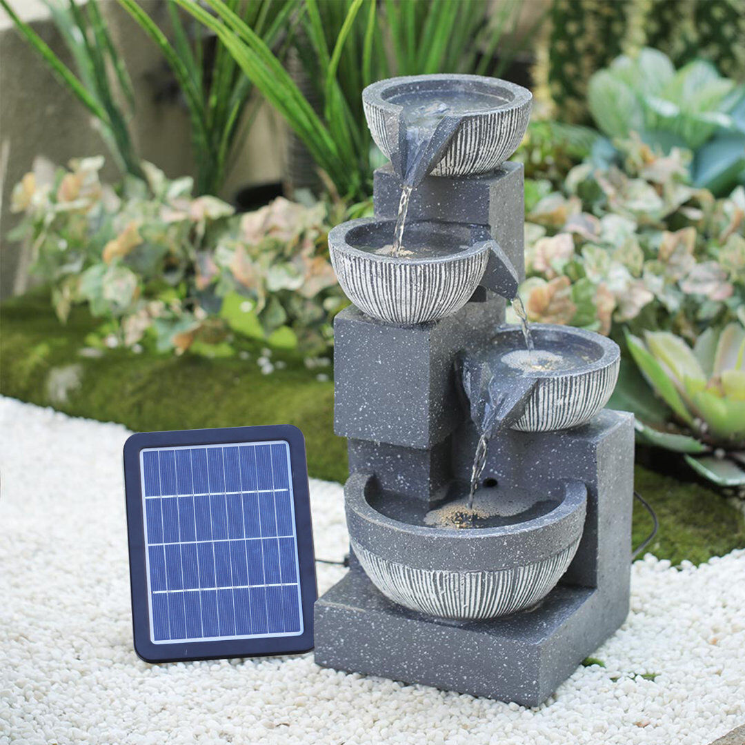 Alpen Home Cascade Fountain with Lights Grey 46.5cm H X 21cm W X 21cm D
