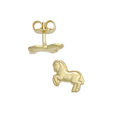 Paar Ohrstecker JOBO "Kinder-Ohrringe Pferd", gold (gelbgold 333), Ohrringe, Damen, Gelbgold 333, 333 Gold