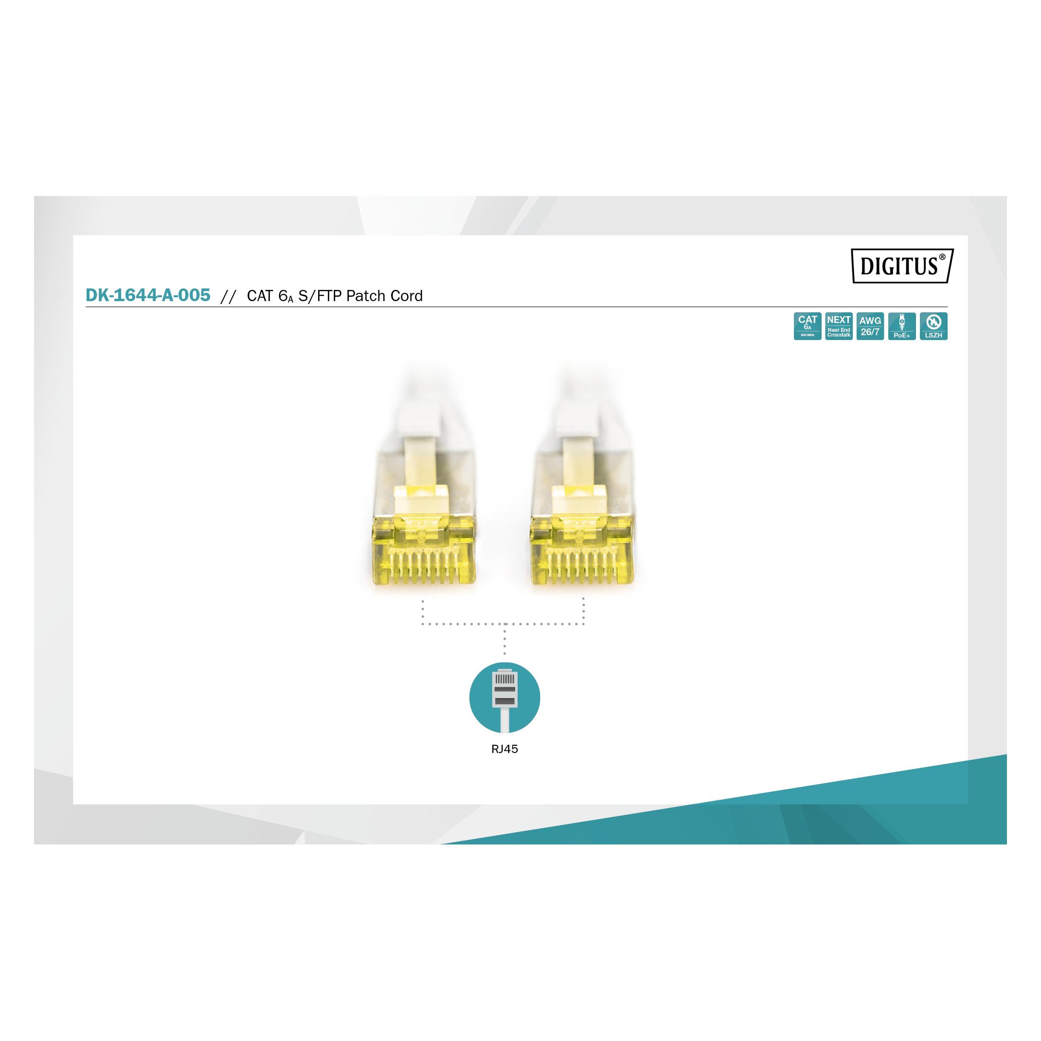 Digitus Netzwerkkabel (S/FTP, CAT6a, 0.50 m) (DK-1644-A-005)
