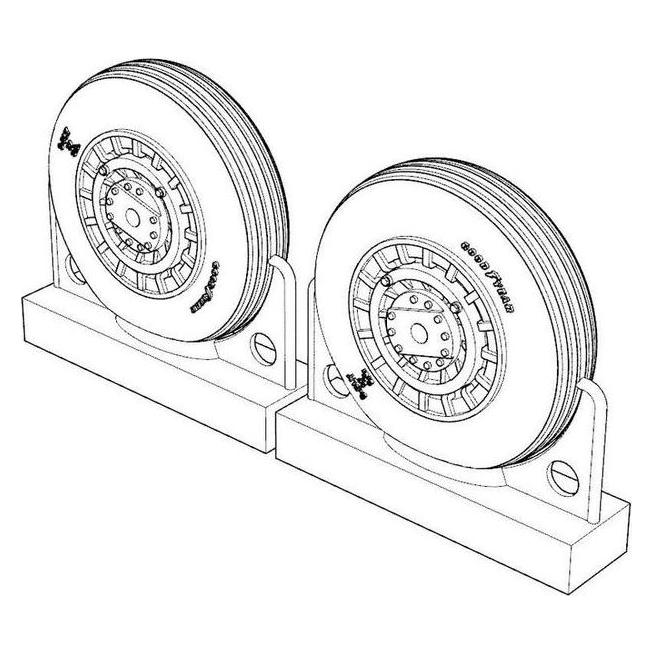 Brengun F4U Corsair Ribbed Thread Wheels set (BRL72219)