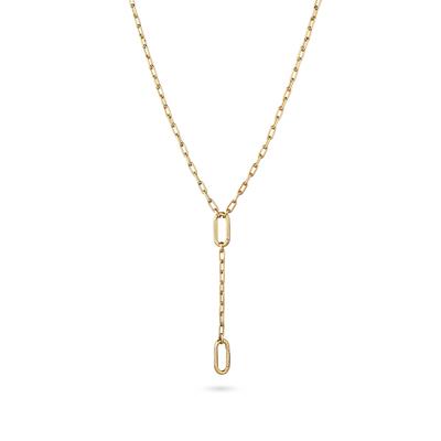 Y-Kette ELLI "Halskette Gliederkette Y 925 Sterling Silber" Gr. 42, gold, Halsketten, Damen, Silber 925 (Sterlingsilber)