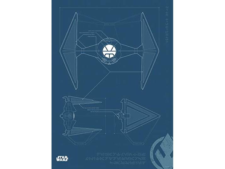 Komar Wandbild Star Wars Blueprint Sith TIE-Fighter Kinderzimmer, Jugendzimmer, Dekoration, Kunstdruck ohne Rahmen WB178-50x70 Größe: 50 x 70 cm (Breite x Höhe)