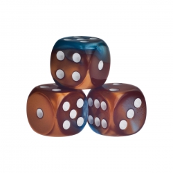Halmakegel.com Würfel - Los Angeles - blau-bronze - Kunststoff - 16 mm 252010