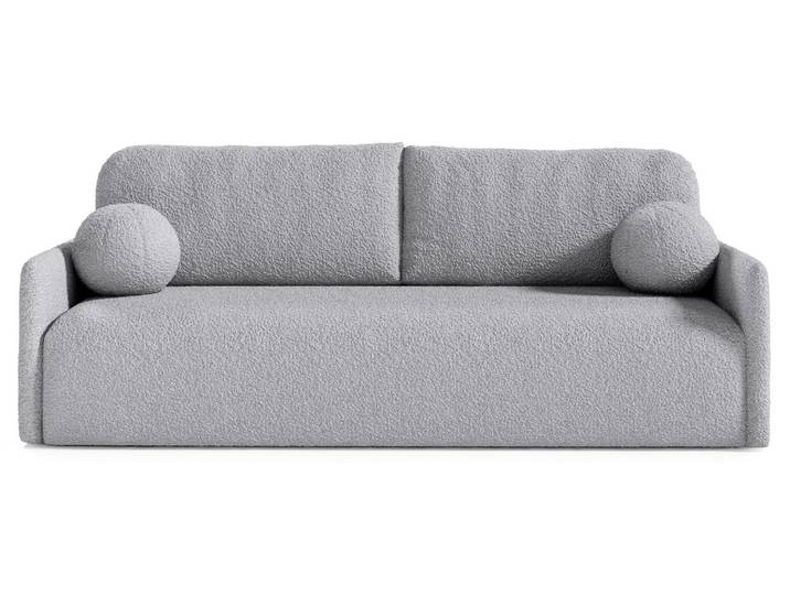 Selsey GLOVE - Sofa mit Schlaffunktion, Stauraum und Bouclé-Bezug, grau