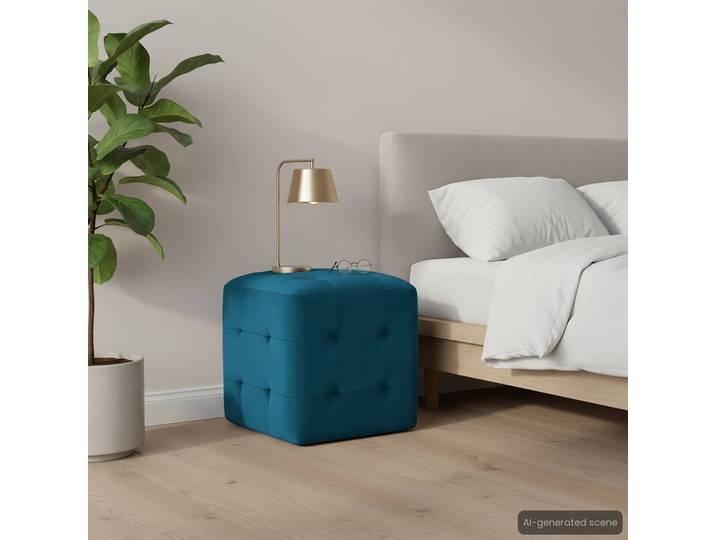 vidaXL Nachttische 2 Stk. Blau 30×30×30 cm Samtstoff