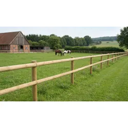 Holzpalisade 7 x 250 cm - Druckimprägniert aus Holz (Kiefer) - 250 cm langer Halbrundstab - Halbrund Holz für Palisaden & Beetbegrenzung