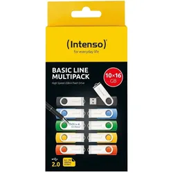 Intenso Basic Line Multipack (16 GB, USB-A), USB Stick, Mehrfarbig
