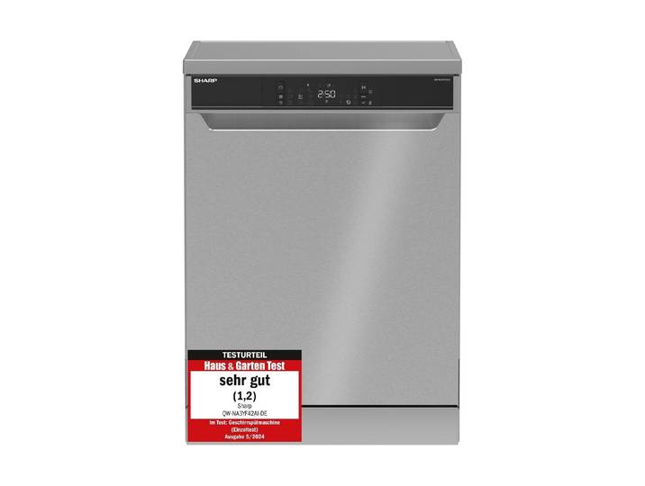 SHARP Standgeschirrspüler QW-NA3YF42AI-CH , Energieeffizienz: A, grau (silberfarben), B:59,8cm T:59,8cm, Geschirrspüler, Standgeschirrspüler