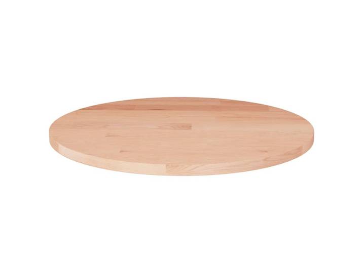 vidaXL Tischplatte Runde Ø50/1,5 Cm Unbehandeltes Massivholz Eiche, Naturfarben, Holz, 50x1.5x50 cm, Esszimmer, Esstische, Tischsysteme