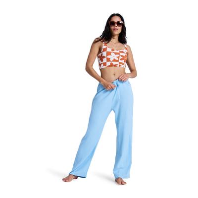 Strandhose ROXY "Nazare Surf Spot", Damen, Gr. M, Normalgrößen, blau (airy blau), Obermaterial: 67% Baumwolle, 33% Viskose., Hosen Strandhose