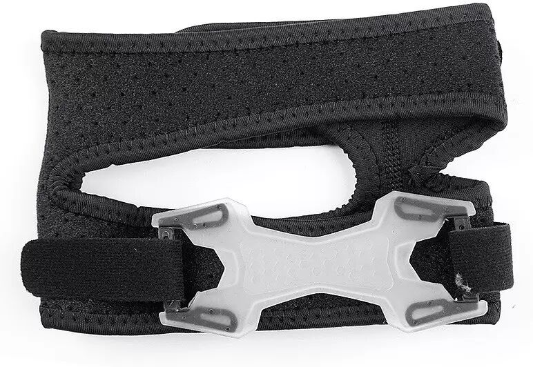INF Sangle de soutien rotulien double avec coussinet en silicone - Genouillère réglable pour le sport L