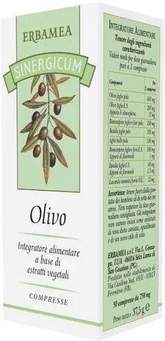 ERBAMEA Srl Erbamea Sinergicum Olivo 50 Compresse - Integratore per il Benessere Cardiovascolare