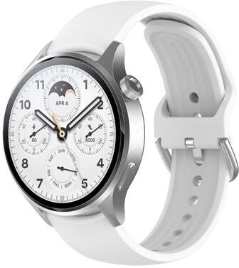 United Xiaomi Watch S1 Pro Silicone Watch Band Soft 22mm Replacement Sport Watch Strap white