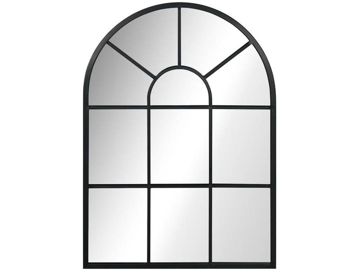 Homcom Wandspiegel Fensterspiegel 70 x 50 cm Dekorativ Spiegel mit Metallrahmen Schwarz, Glas, 2x50x70 cm, Spiegel, Wandspiegel