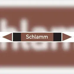 Rohrleitungskennzeichen Schlamm - 270x37 mm Folie selbstklebend