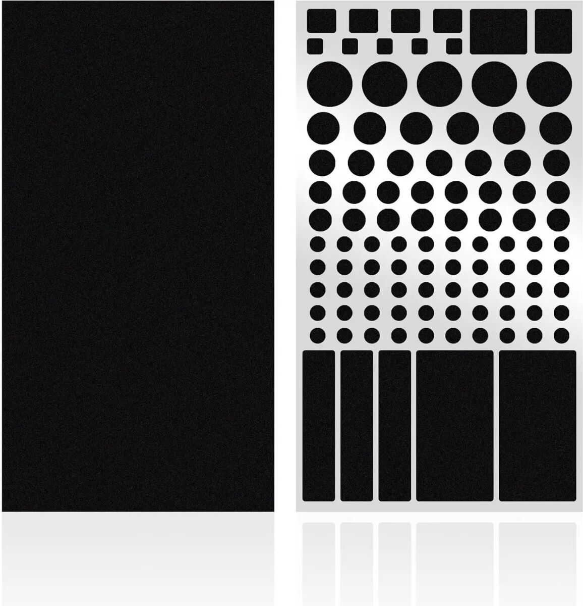 INF Autocollants de gradation de lumière LED (paquet de 2): Couvertures noires carrées et en forme de 100