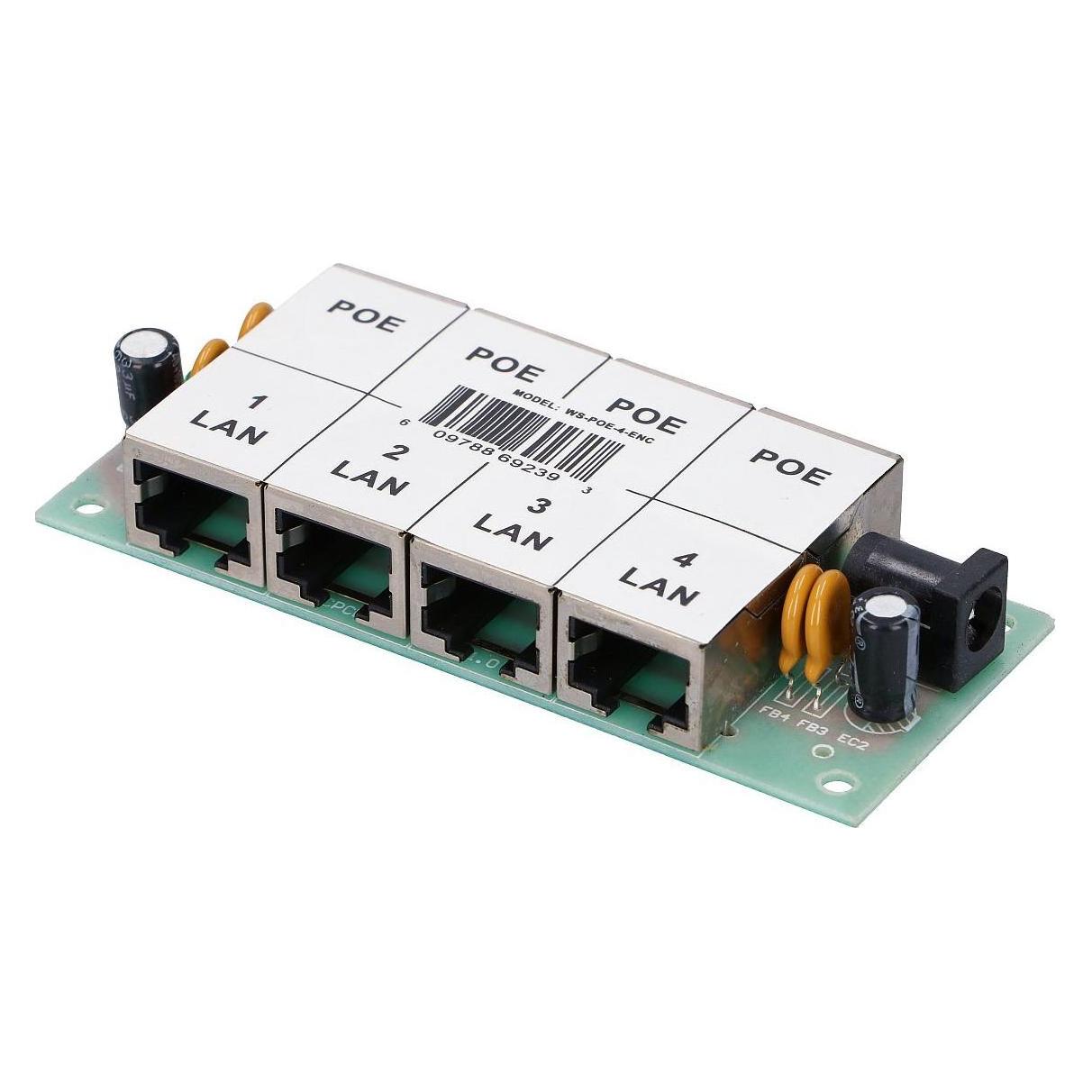 Extralink 4 Port | PoE Injector | 0Mb/s RJ45, No Case (802.3af (PoE), 6 W) (EX.2022)