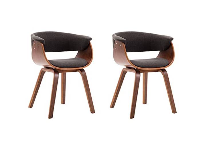 KGHERMDF Esszimmerstühle 2 STK. Grau Bugholz Stoff Weich gepolstert, ergonomisches Design, stabile Holzbeine, 110 kg Belastbarkeit pro Sitz