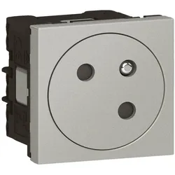 Legrand 079245L Mosaic Link Steckdose 45° F/B Standard, erhöhter Berührungsschutz Farbe: Alu
