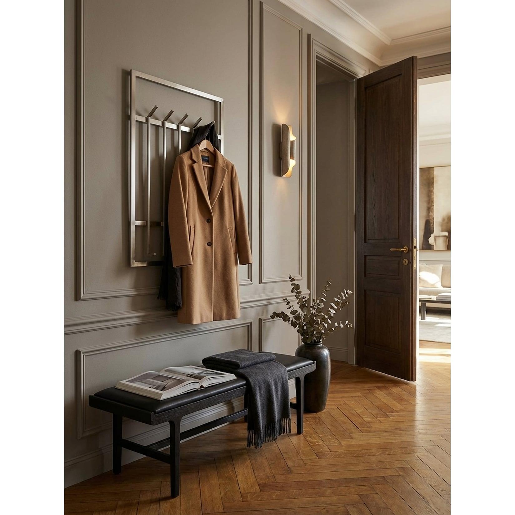 Wandgarderobe Metall Silber Modern 60x100x7,5 cm Hakenleiste Wandpaneel