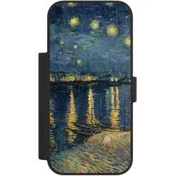 Nivocase Klapphülle für Apple iPhone 18 Pro Handyhülle aus Kunst Leder NIVOflip schwarz Kunst Malerei (Apple iPhone 18 Pro), Smartphone Hülle, Schwarz